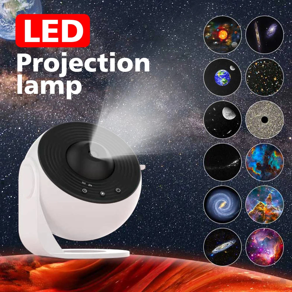 

Starry Sky Night Light Galaxy Projector 360°Rotate Planetarium Lamp For Bedroom Valentines Day Gift Wedding Send 13 Sets Of Film