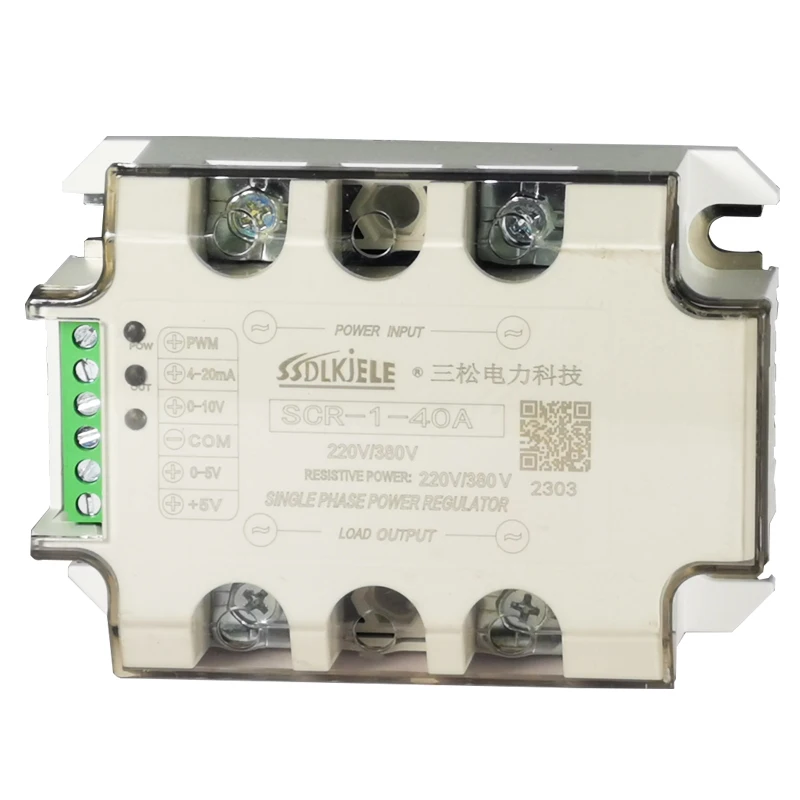 SCR-1 Single Phase 40A Solid State Relay AC Voltage Regulator Module Thyristor Power Controller
