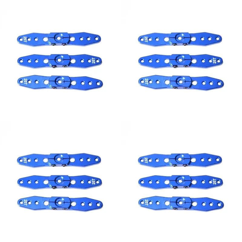 

A71Z 12PCS Aluminum Steering Servo Horn 25T For 1/8 1/10 RC Car Boat Upgrade Part