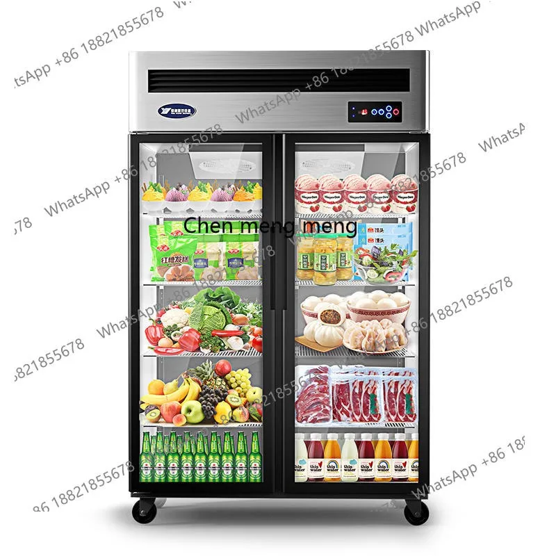 

Beverage cabinet Commercial freezer Double door vertical refrigerator display Frost-free air-cooled refrigerated display cabinet