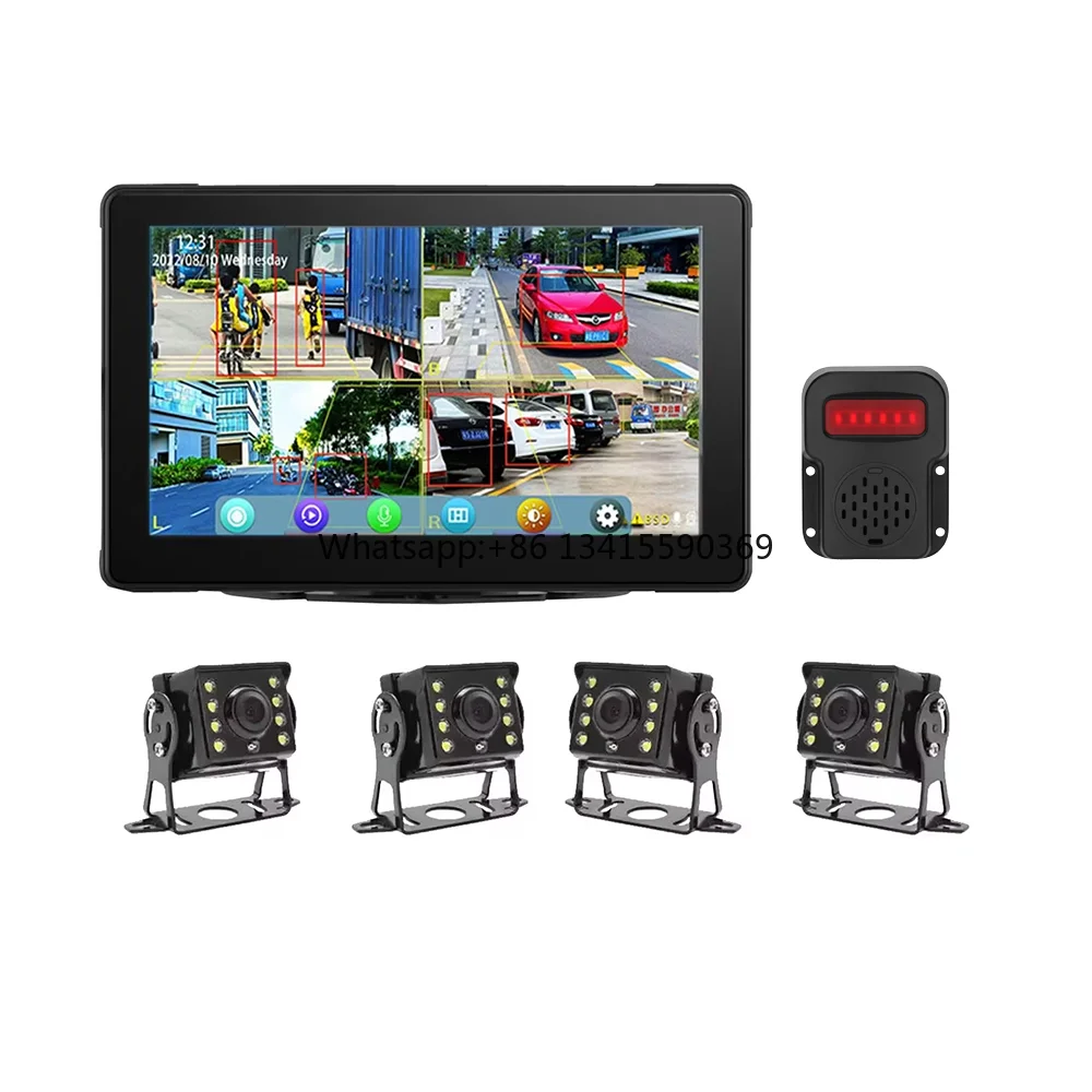 

High Quality 7 Inch 4 Split Touch Screen Backup Camera Full Color Night Vision Reversing Camera 4-channel Input for Trucks