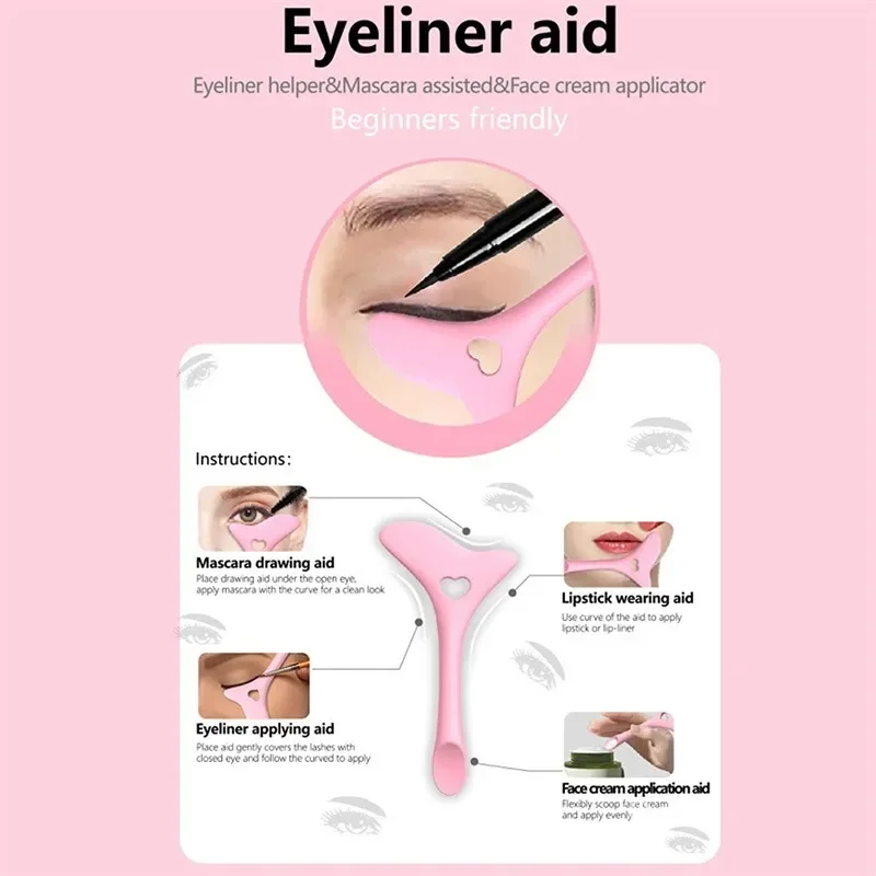 Großhandel Multifunktionale Eyeliner-Schablonen, Flügelspitzen, Silikon-Eyeliner-Hilfe, Lippenstift-Auftragshilfe, Wiederverwendbare Make-up-Tools – Detail 7