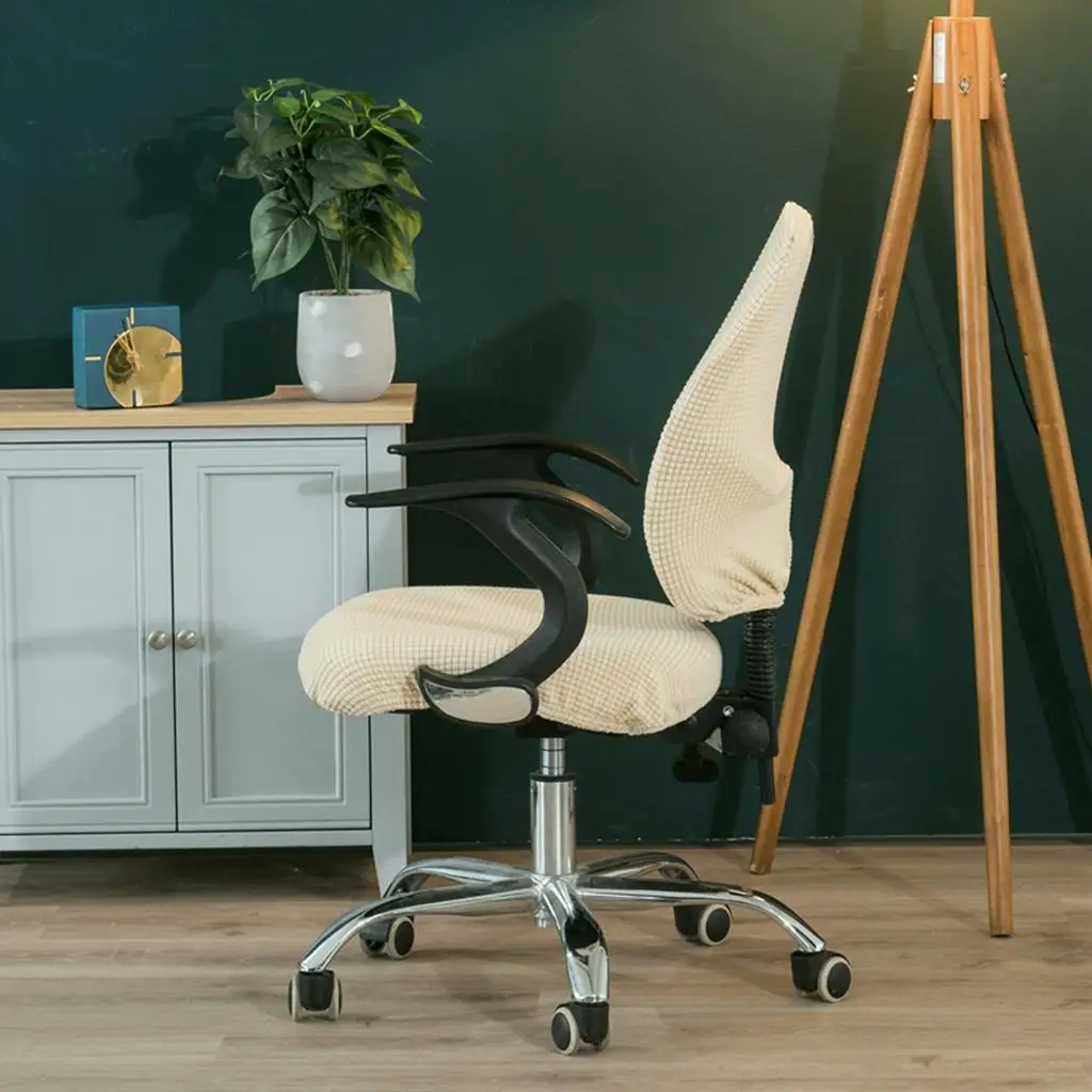Split Design Office Computer Chair Cover Removable Stretch Slipcover for Bar Stool and Conference Room