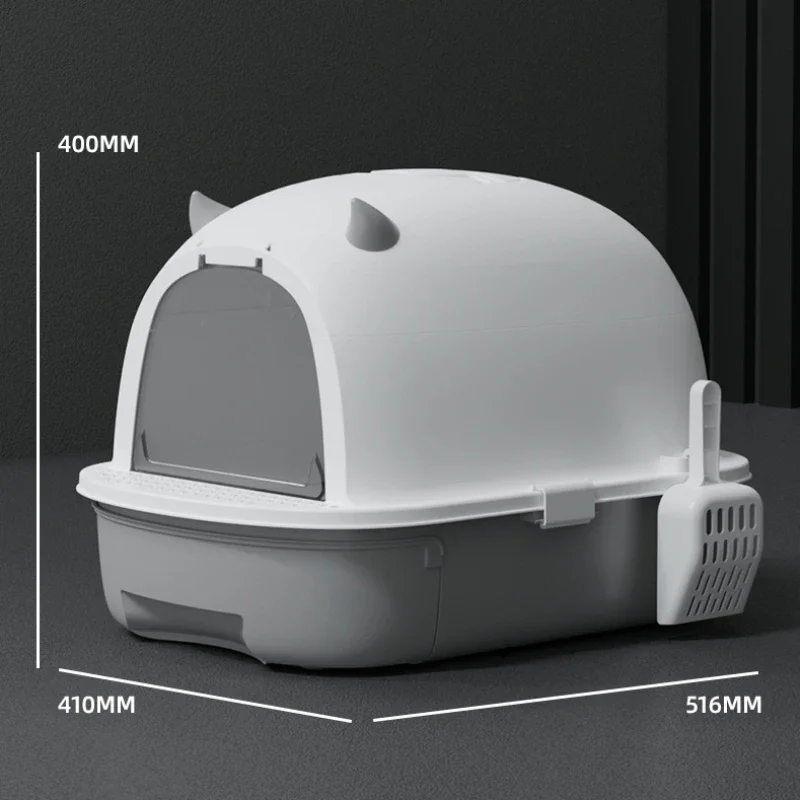 Large Capacity Anti-odorant Cat Litter Box Plastic Anti-Splash Cats Toilet Drawer Open Style Completely Enclosed Pet Sandbox