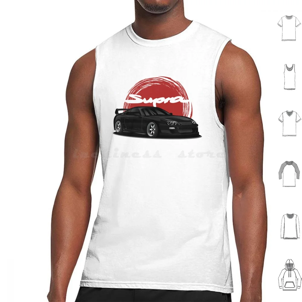 4 Black Tank Tops Vest Sleeveless Car Cartshirts Automotive Motors Vehicle Sportcar Japan Jdm Race Supercar Tuning Black