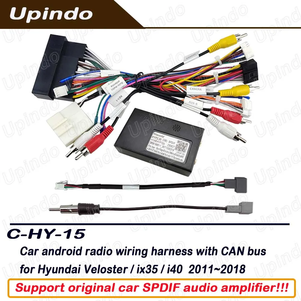 Android Radio Harness CAN Bus Adapter for KIA Sportage Sorento Hyundai I30 I40 IX35 Veloster Soul Cerato Carens Optima