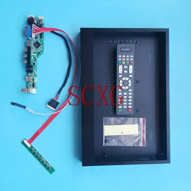 For B156XTN02.0/1/2/3/4 Monitor Metal Case+TV Analog Driver Board 1366*768 LVDS 40-Pin 15.6