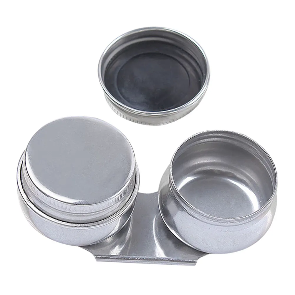 Professional Stainless Steel Oil Painting Palette Cup Dual Compartment Artist Solvent Container Paint Brush Washer Medium Mixing