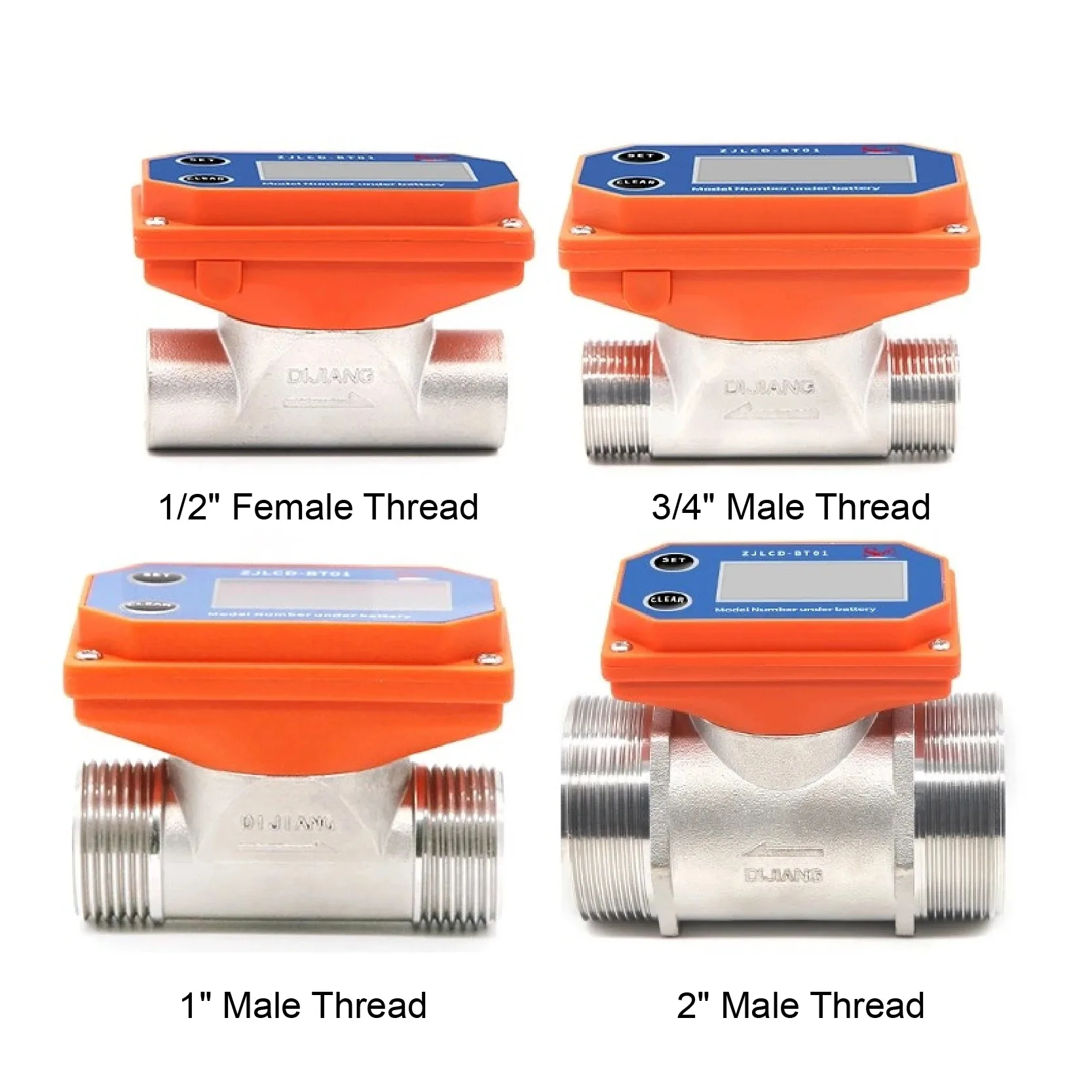 

Intelligent Digital Flow Meter Stainless Steel Flowmeter LCD Display Electronic Water Flow Sensor for Industrial Farm Garden
