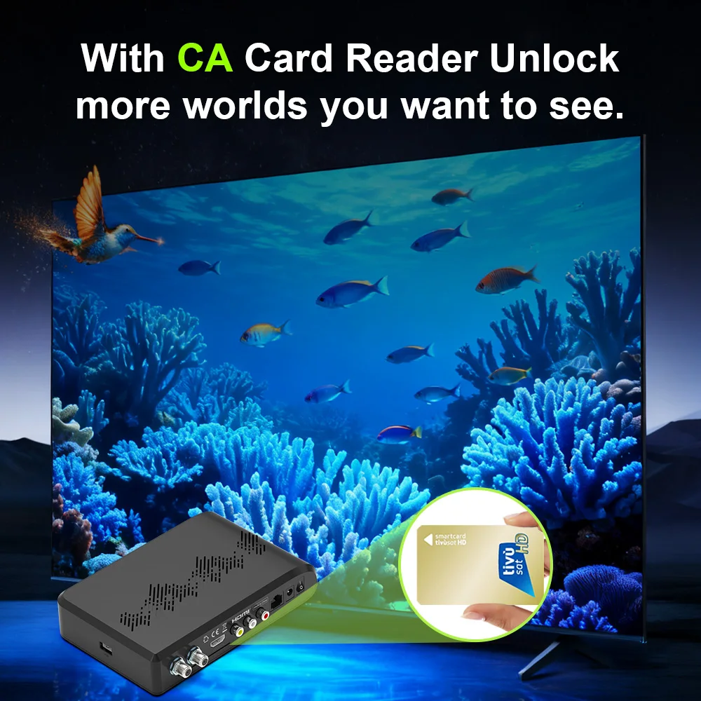 جهاز استقبال قمر صناعي فائق FREESAT V8 DVB-S/S2/S2X,DVB-T2/T+C,FUNCAM/MARS/CCAM/M3U 4K TV Box مع وحدة فك ترميز ضبط LNB بفتحة بطاقة CA