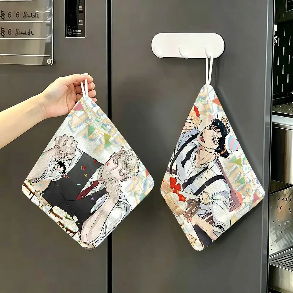 Korean Bl Roses And Champagne Multi-scene Polyester Cotton Towel, Hanging Hand Wiping Cloth For Kitchen Bathroom Hotel