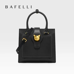 BAFELLI-Bolso de mano de cuero de gato para mujer, bandolera informal de lujo a la moda, con estilo, para oficina, 2024