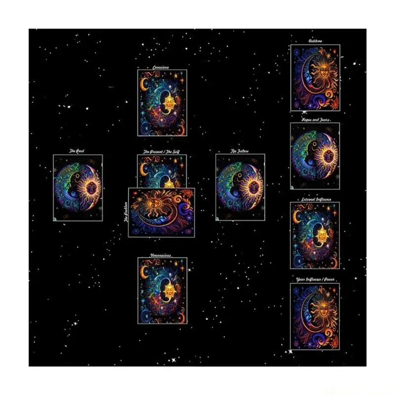 31BE Altars Decorations Tarots Tablecloth Pendulums Divinations Altars Table Cloth Multifunctional Tarots Card Table Cover