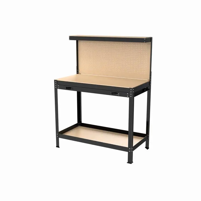 

Верстак для шкафа для инструментов 63 дюйма с выдвижными ящиками и перфорированной доской для хранения в мастерской