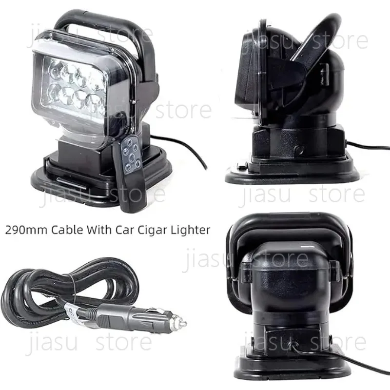 

7 inch 50W 4000LM IP65 Marine Search Light 360°Remote Control 12V/24V for Boat Truck Off-road Camping LED Spotlight