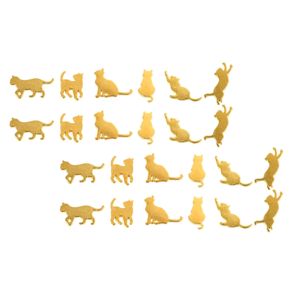 

60 Pcs Cat Accessories Jewelry Making Phone Shell Decoration DIY Handicraft Epoxy Resin Fillers Metal Charms Findings Crafts