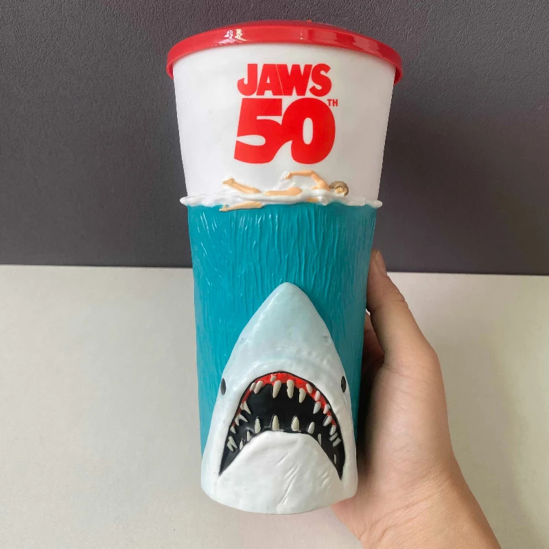 

In Stock Genuine Jaws 50th Anniversary Water Bottle Tumbler Figure 19cm Model Cold Water Cup Plastic Cup Toys Gift Loose Goods