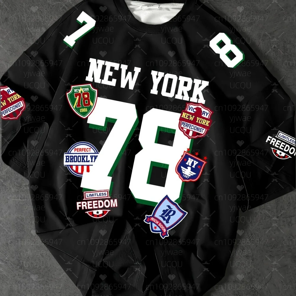 

New York No.78 Men's T-Shirt Short Sleeve o-neck Lightweight plus Size Vintage Sport Daily Tees Casual Men's Clothing