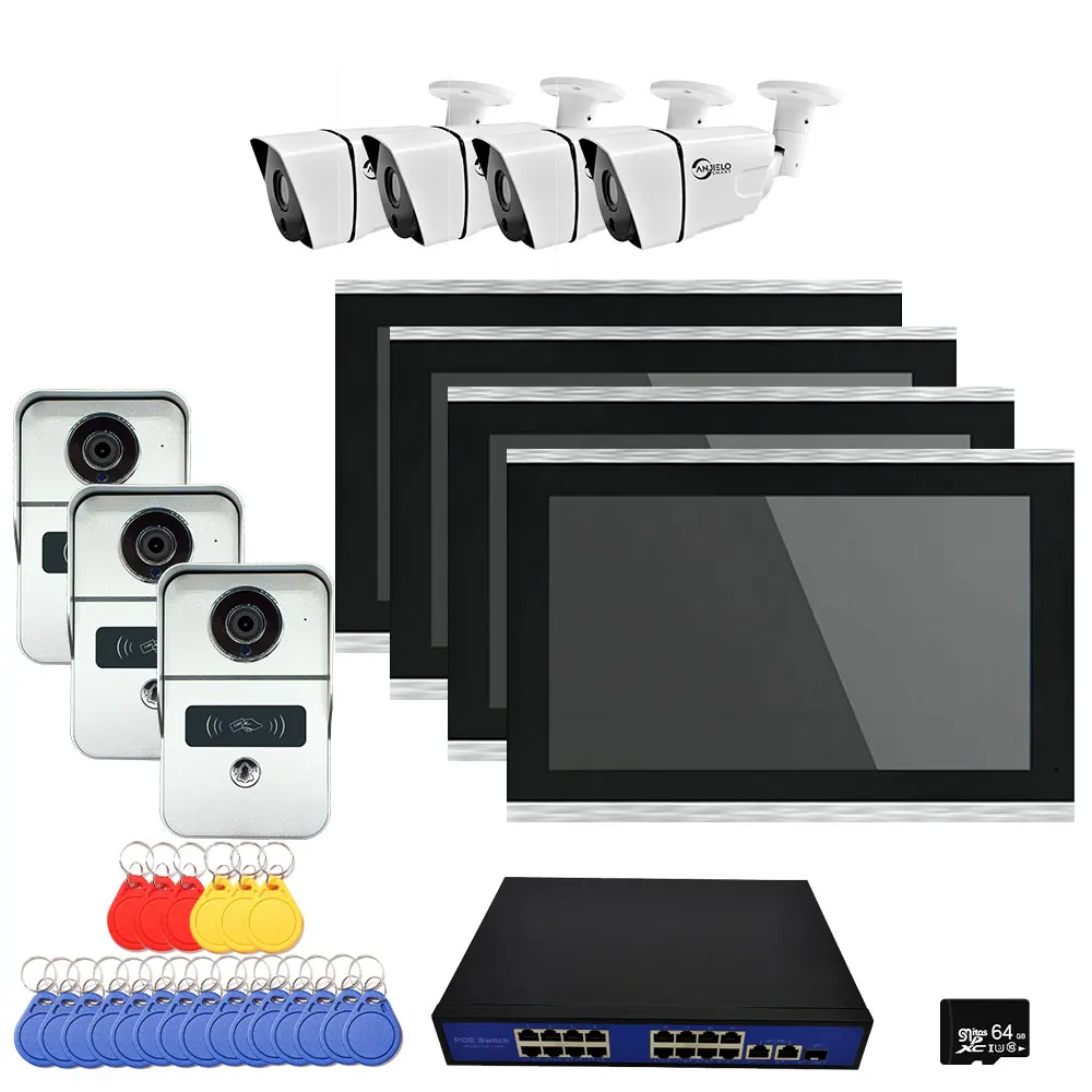 2MP 1080P 10-Inch IP Video Intercom Touch Screen Big Tuya Wireless Wifi POE Wired Doorbell for Villa Flat RFID Access Control