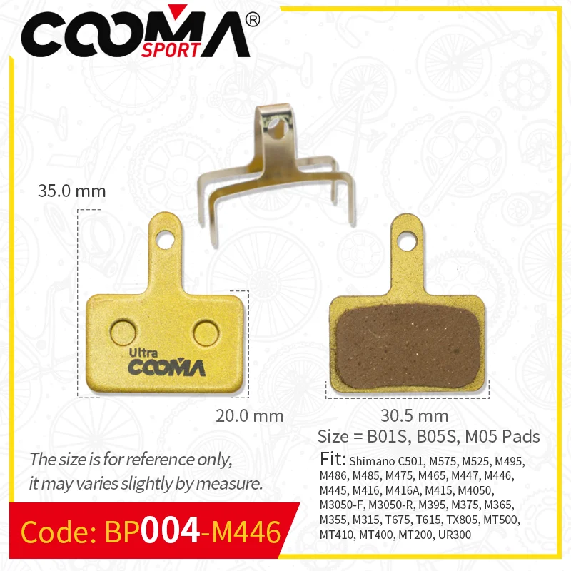 4 Pairs 8 Pcs Bicycle Bike Cycling Disc Brake Pads for SHIMANO SRAM AVID HAYES Magura Formula and Scooter, Gold