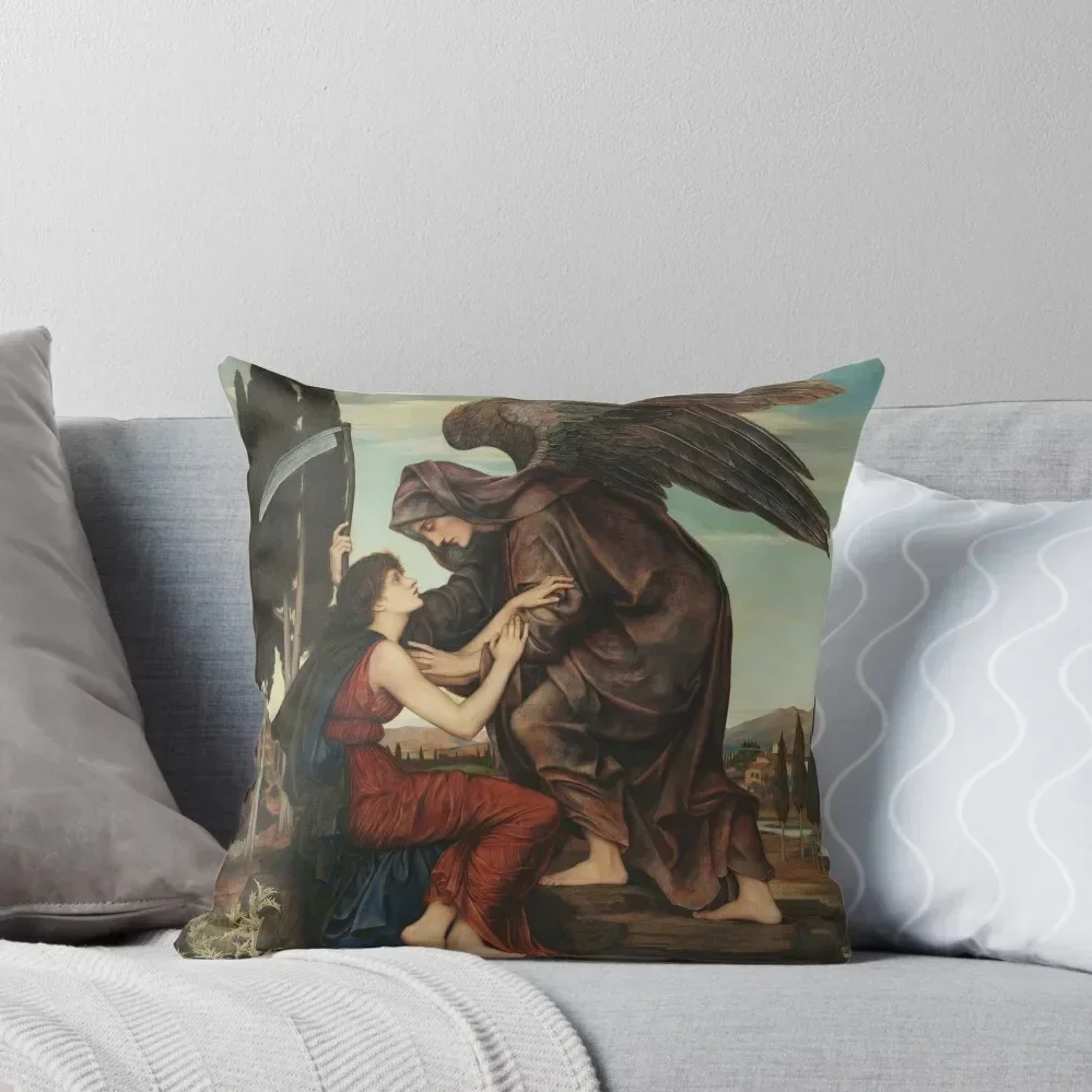 Angel of Death Evelyn De Morgan 1881 Pre-Raphaelite Art Throw Pillow Throw Pillow Covers Cushions For Sofa New year pillow