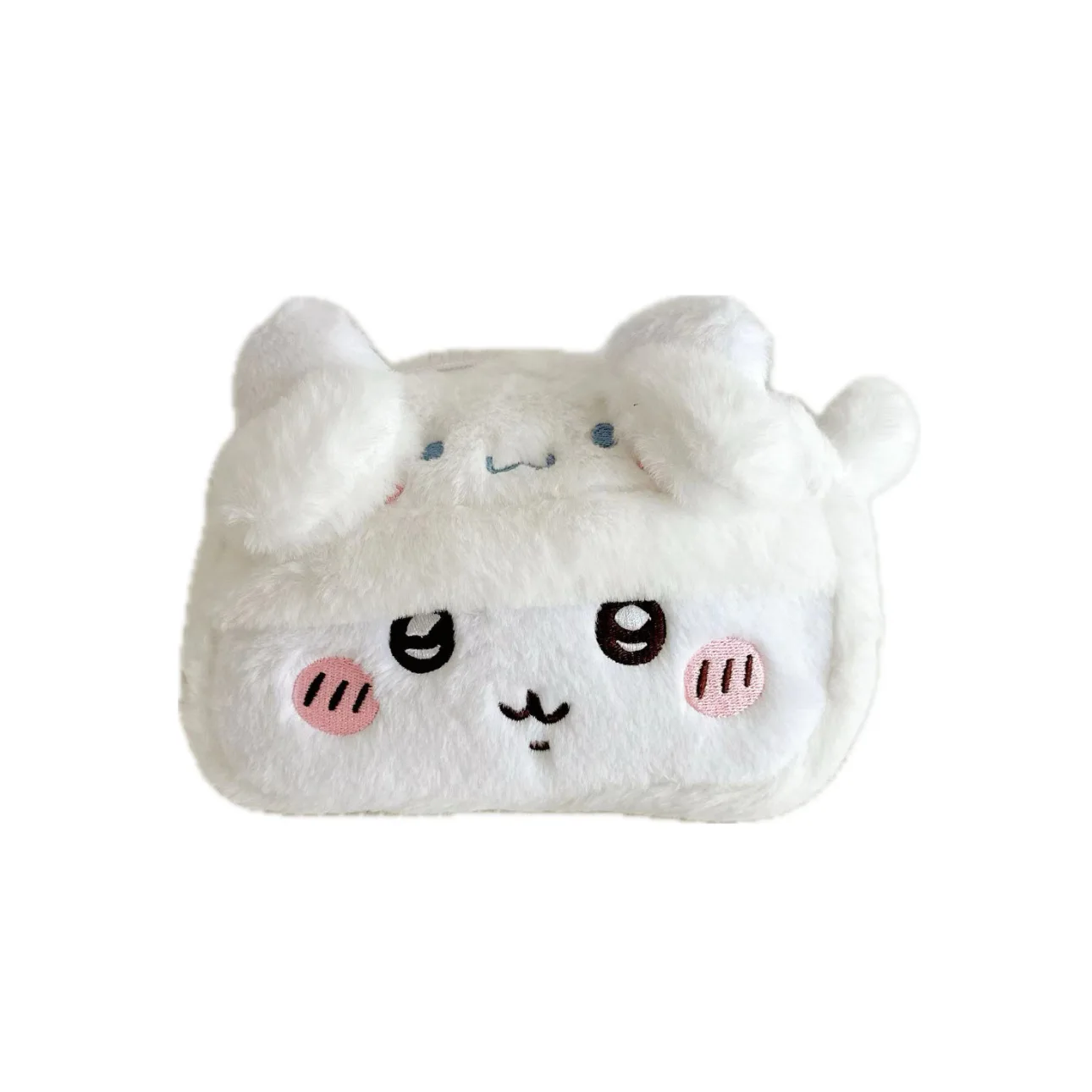 Sanrio ‌‌Cinnamoroll Plush Bag Chiikawa Cross-dressing Cartoon Storage Bags Cute Student Hand Zipper Pencil Bag Anime Gift