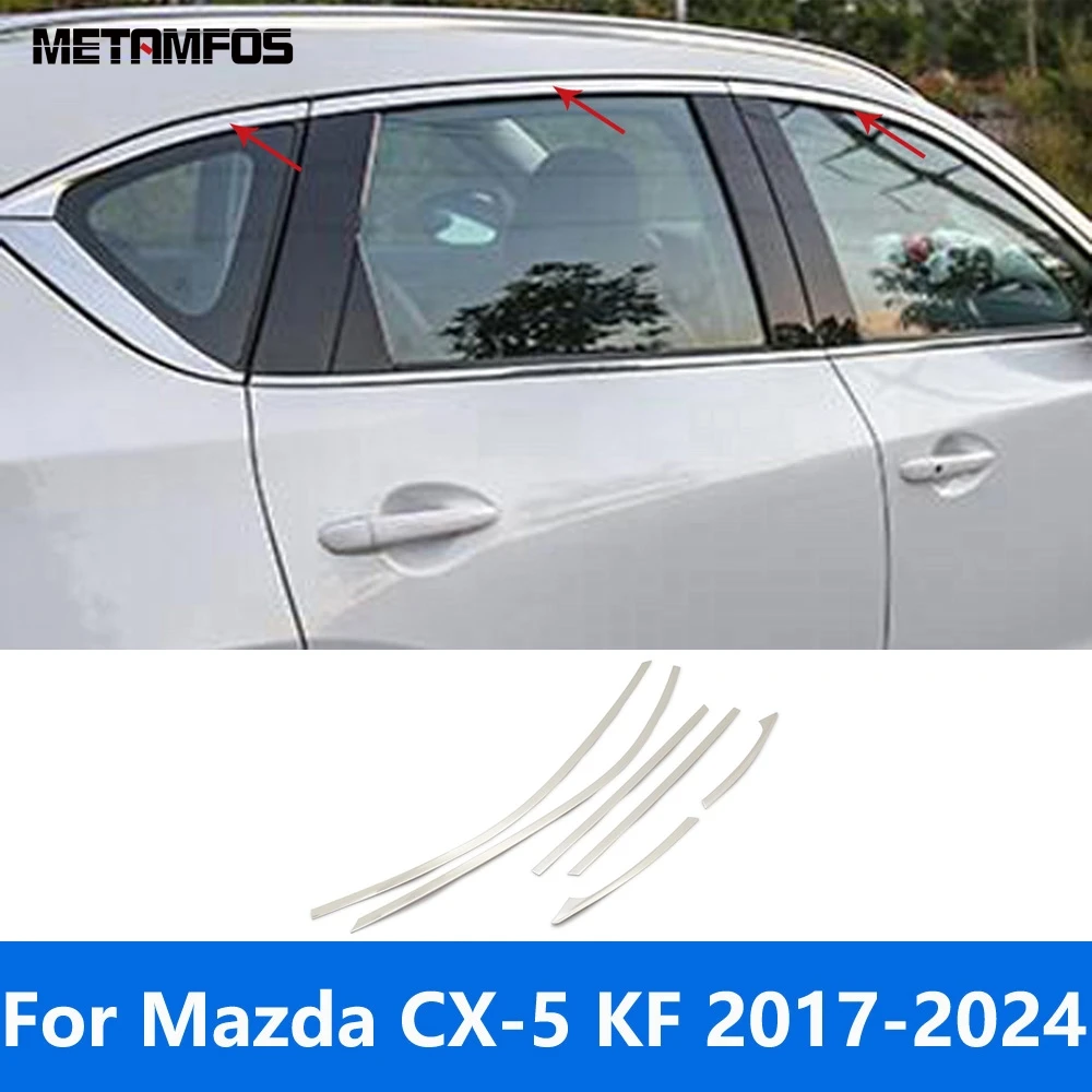 

Exterior Accessories For Mazda CX5 CX-5 KF 2017-2022 2023 2024 Upper Window Sill Window Frame Molding Trim Sticker Car Styling