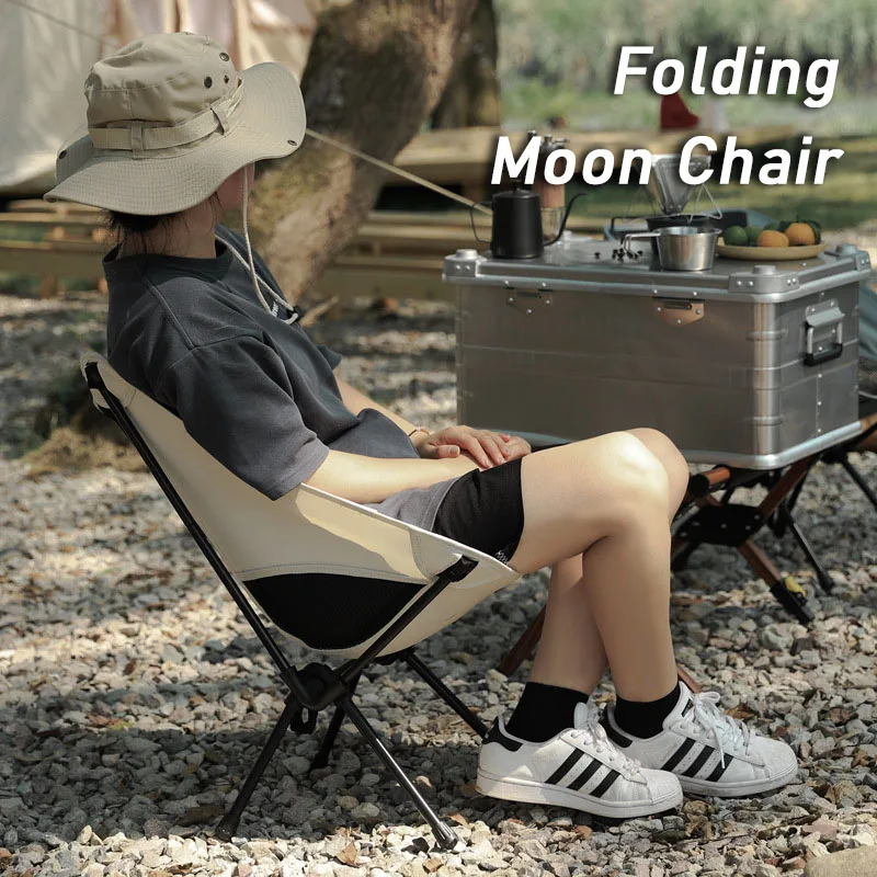 Outdoor Beach Chair Furniture Portable Folding Detachable Moon Chair Ultralight Trave Breathable Furniture Picnic Seat Tools