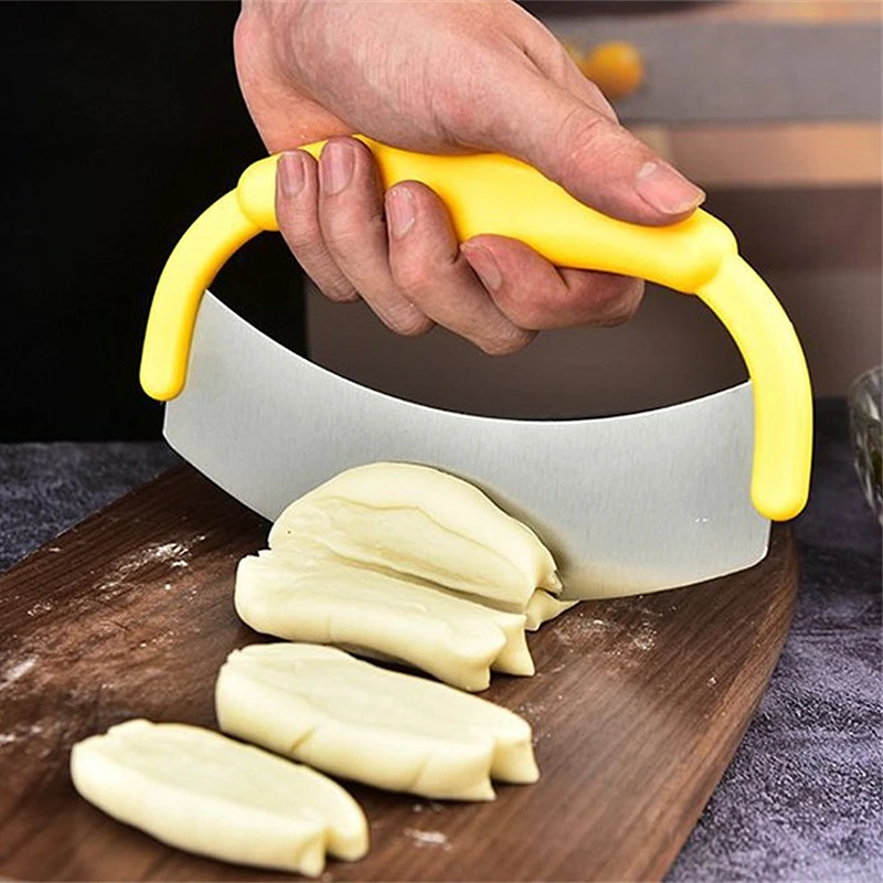 

Stainless Steel Dough Cutter Multi-purpose Pizza Knife Pancake Cake Divider PP Handle for Pastry