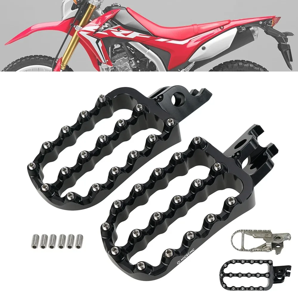 

NICECNC Motorcycle Footpeg Wided Footrests for Honda CRF250RX 2019-2025 CRF450X 2005-2025 CRF450RX 2017-2025 CRF250X 2004-2017