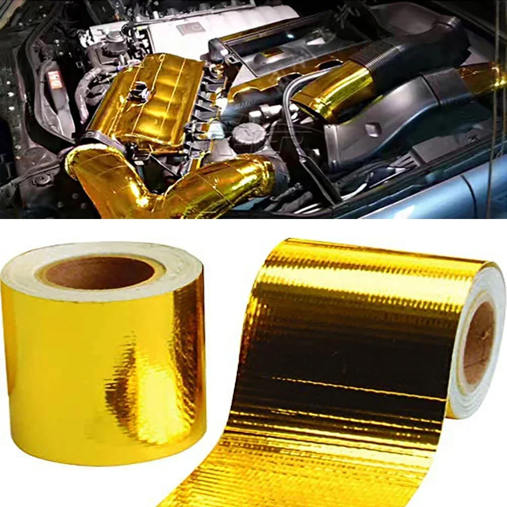 5cm*5/10/15m Car Thermal Exhaust Tape Air Intake Heat Insulation Shield Wrapping Barrier Self Adhesive Engine Auto Accessories