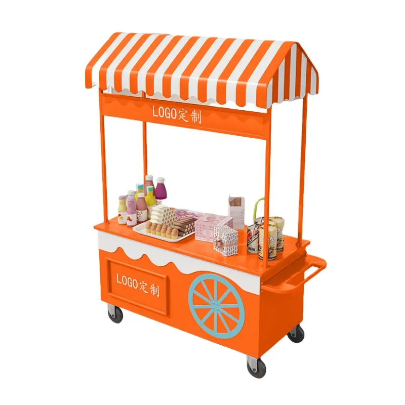 Custom Mobile Food Cart Portable Stall Kiosk for Night Market Street Vendor Playground Promotion Small Snack Truck