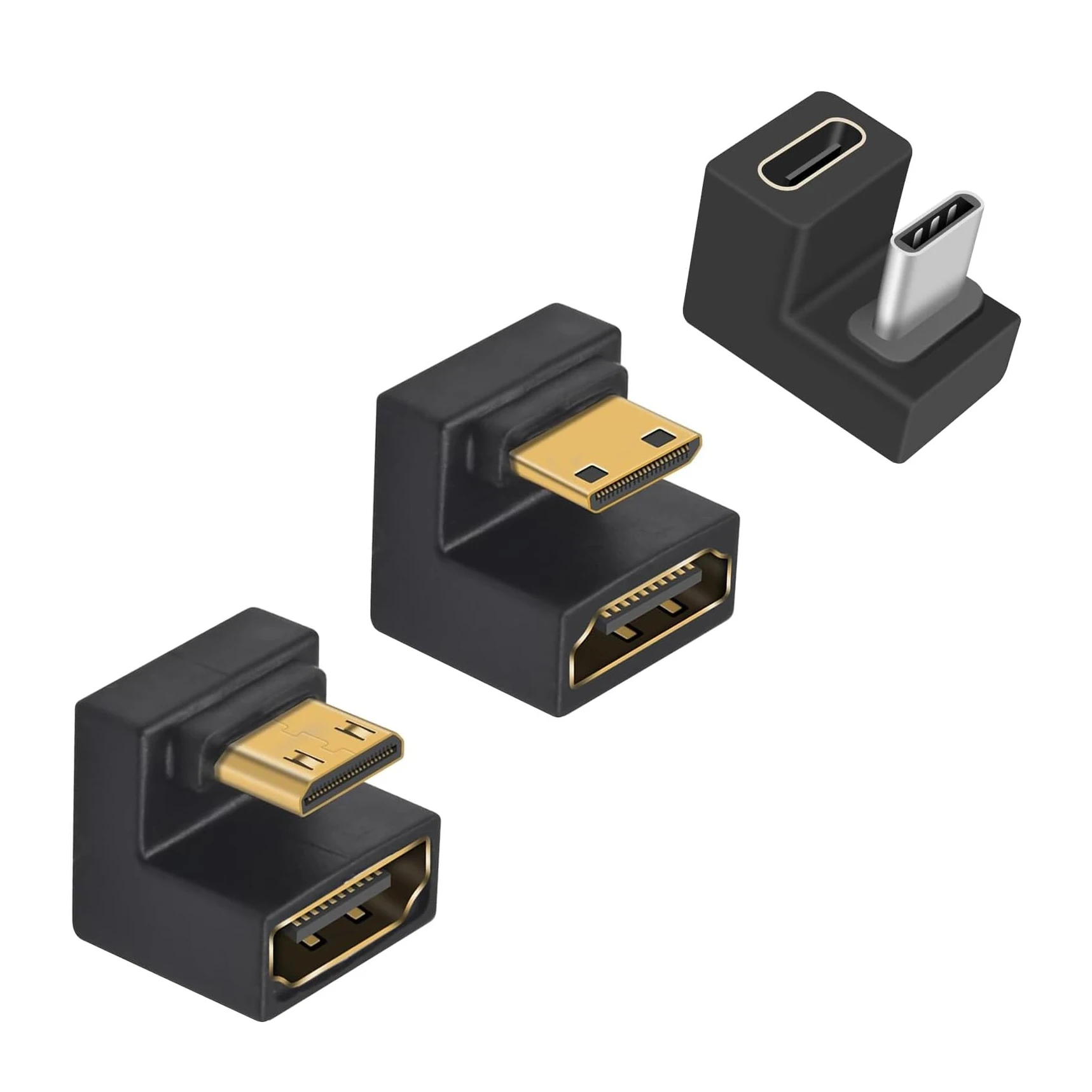 180 Degree UP/Down Angle Mini HDMI-compatible to HDMI-compatible Adapter 10Gbps PD 60W USB C Adapter for Laptop Portable Monitor