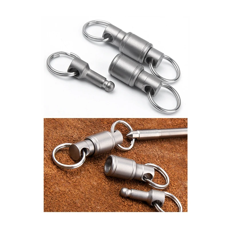 Titanium Keychain Detachable Quick Release Swivel Keychain With 2 Titanium Key Ring