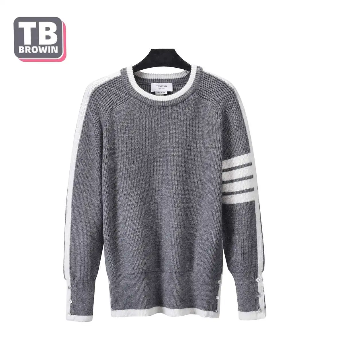 

TB YJ03 four-bar men's sweater Korean round-neck autumn and winter warm luxury personality collision