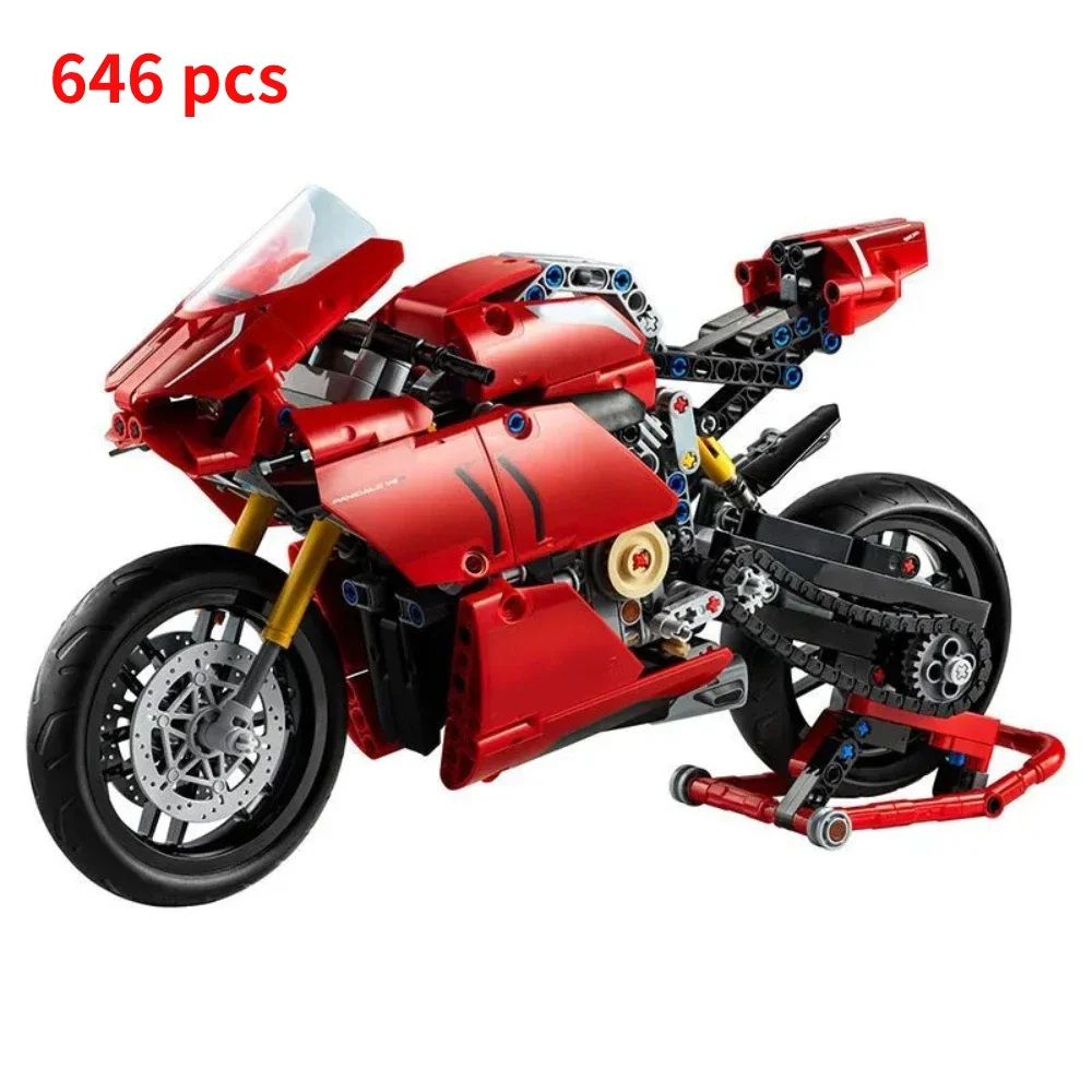 LEGP Technical Panigale V4 R Motorbike Model 42107 Building Blocks Kit Superbike Toys Christmas Gifts For Boys Adults Decoration