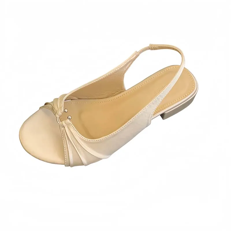 

Ladies Sandals Brown Low Heels Summer Dress Shoes Narrowband Back Woman Sandals Metal Ring Black High Heels Comfort Beige Shoes