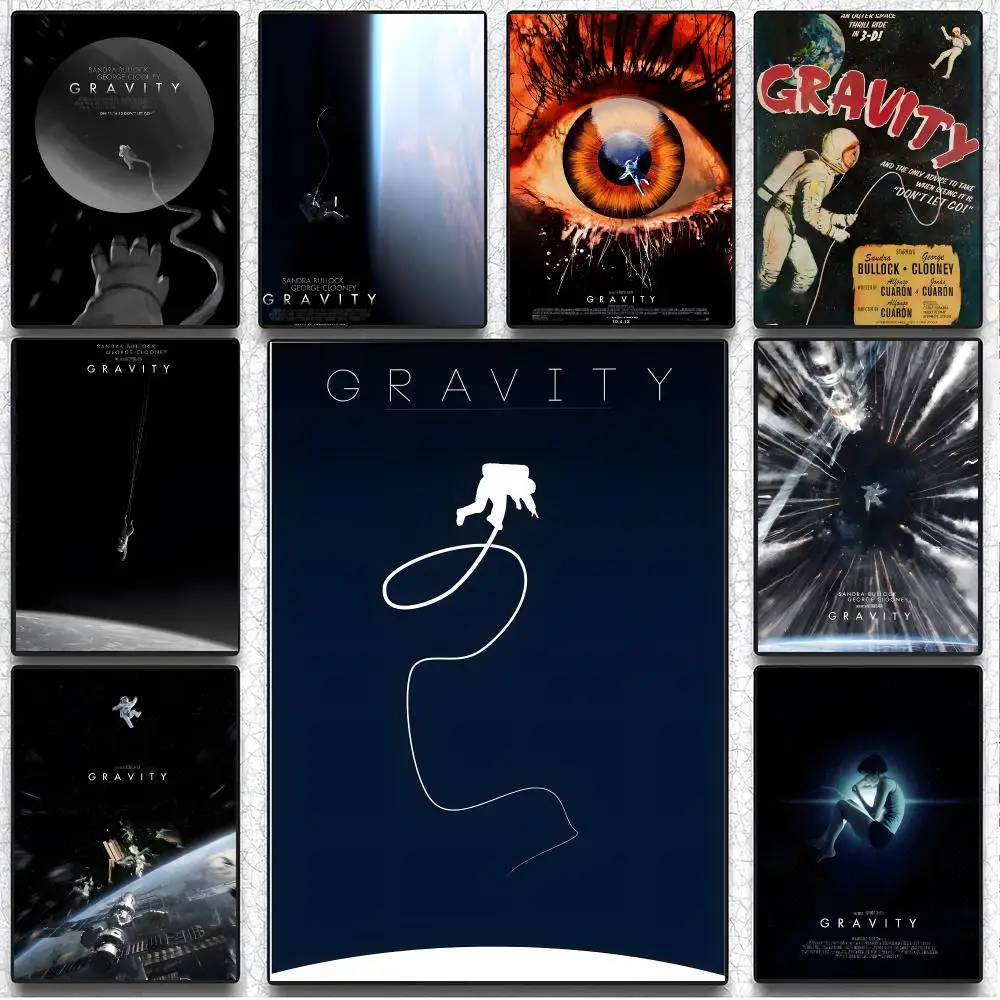 Sci-Fi Film Gravity Poster Artistic Peel-Off Wall Decor, Indoor Outdoor Home Ornament for Collectors