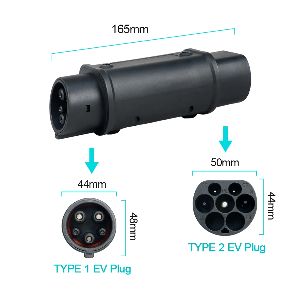 GOODCELL EV Adapter IEC 62196 Type 2 to Type 1 J1772 32A EVSE Charger Connector Electric Vehicle Cars Charging Converters