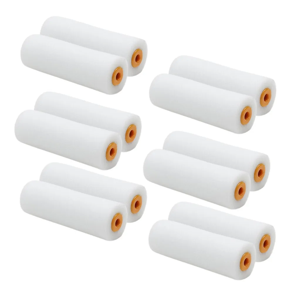 12Pcs Mini Paint Roller Covers High Density Foam Sponge Roller for Wall Ceiling Cabinet Door Furniture Painting Tool Easy Rinse