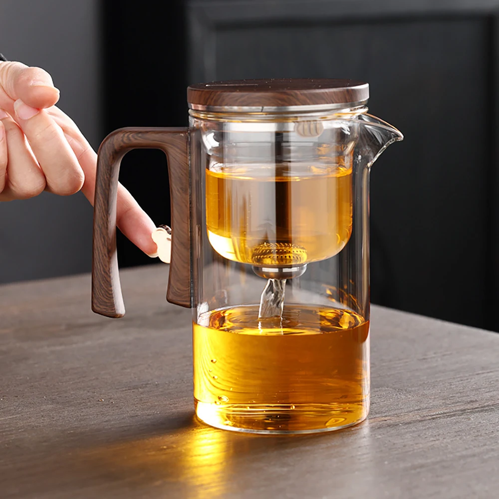 High-grade Glass Tea Pot Kettle Infuser 520-800ml Teapot Water Separation Inner Magnet One Click Magnetic Switch Tea Filtration