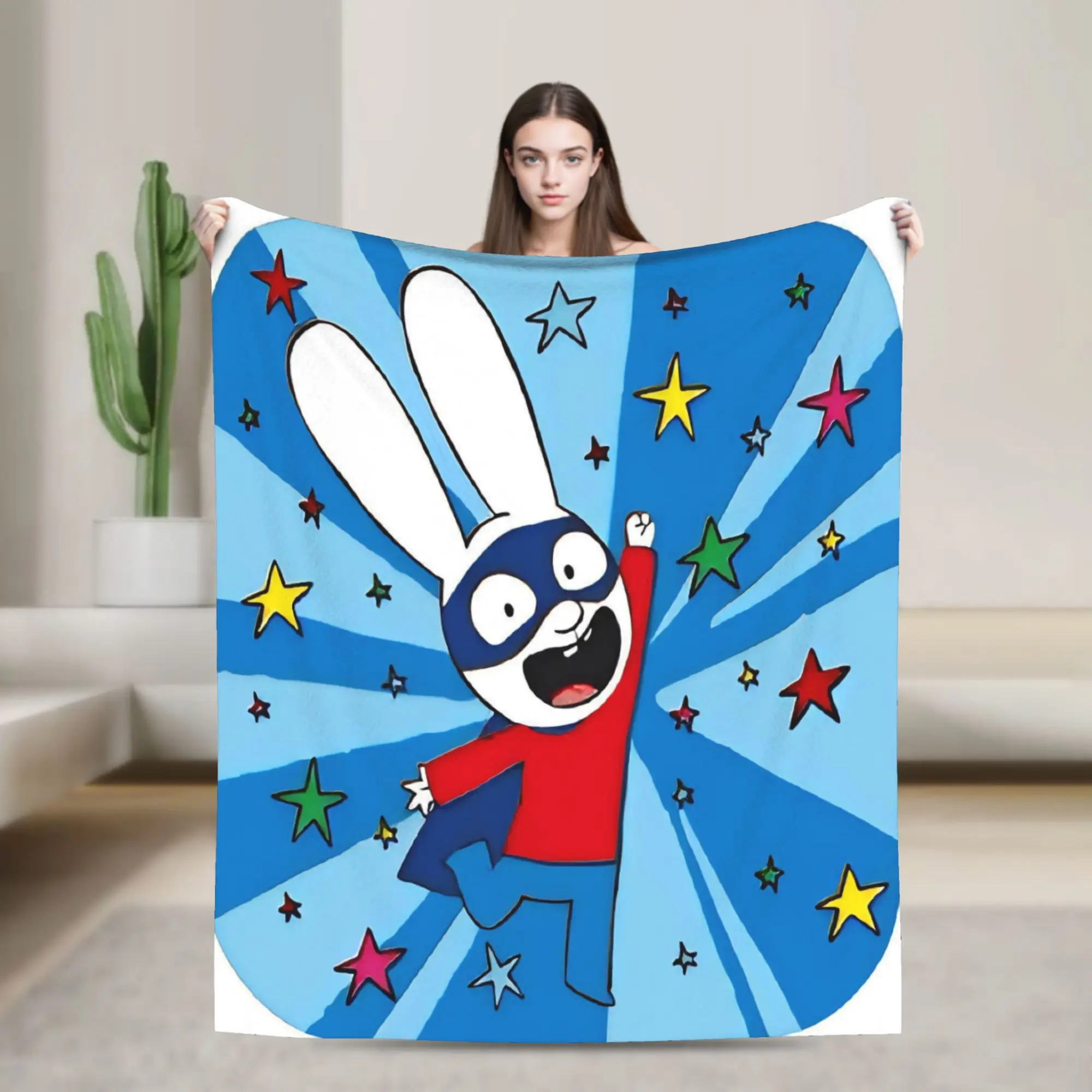 Simon Super Rabbit Blankets Velvet  Relax Ultra-Soft Throw Blanket for Home Rug Piece