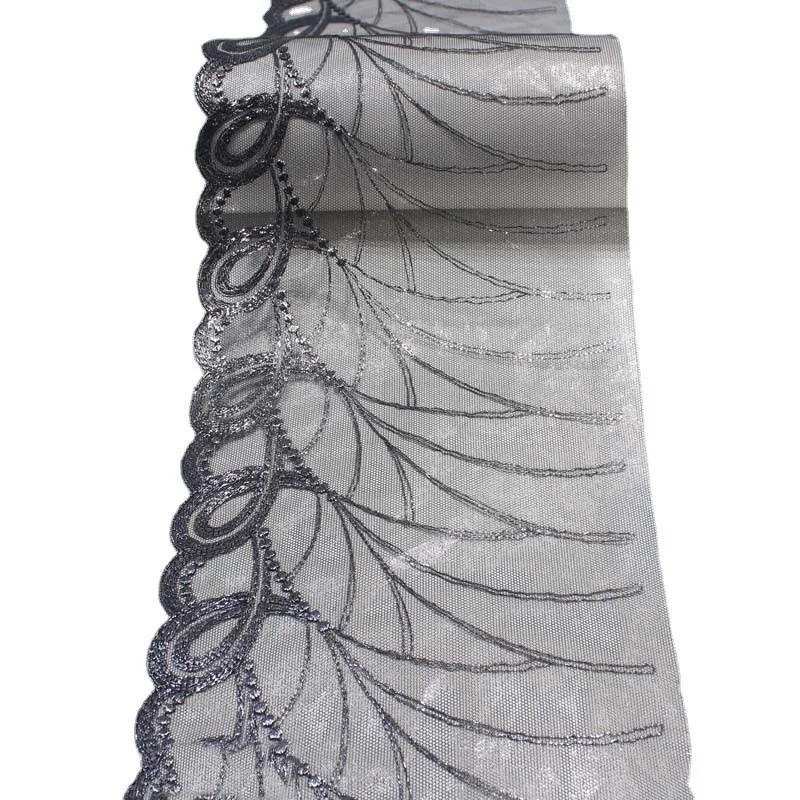 28Yds Tulle Lace Trim DIY Bra Sewing Fabrics Silver Thread Embroidery Lace for Lingerie Needle Work Women Panty Crafts Accessey