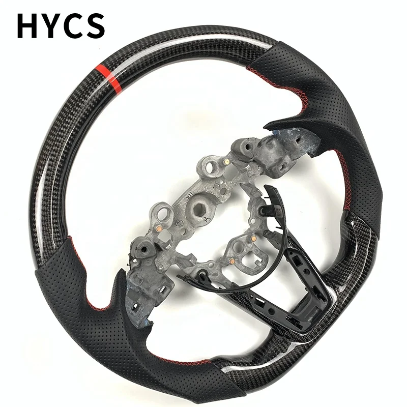 Custom Car Accessories Carbon Fiber Steering Wheel Covered Perforated Leather for Mazda 3 Axela Atez CX5 Without airbags