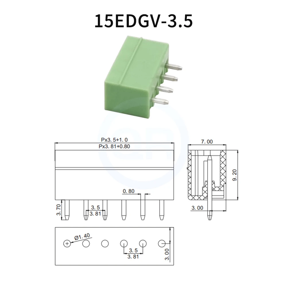 (10 PCS) KF 15EDGV 15EDGR 3.5mm Plug-in PCB Terminal Block 2~24Pin Small Pitch Straight Pin Header Connector 2EDGV 2EDGR 3.5