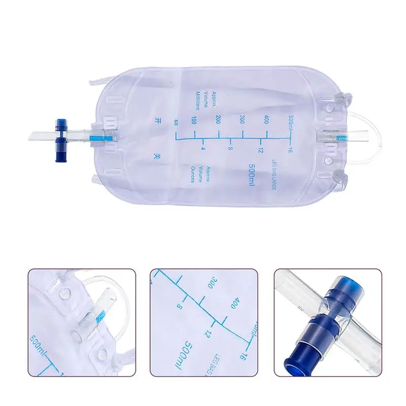 10pcs 500ml Urine Storage Bag Thickened Disabled Men Urine Pouch Urine Catheter Elderly Patient Wearable Urine Bag Kit