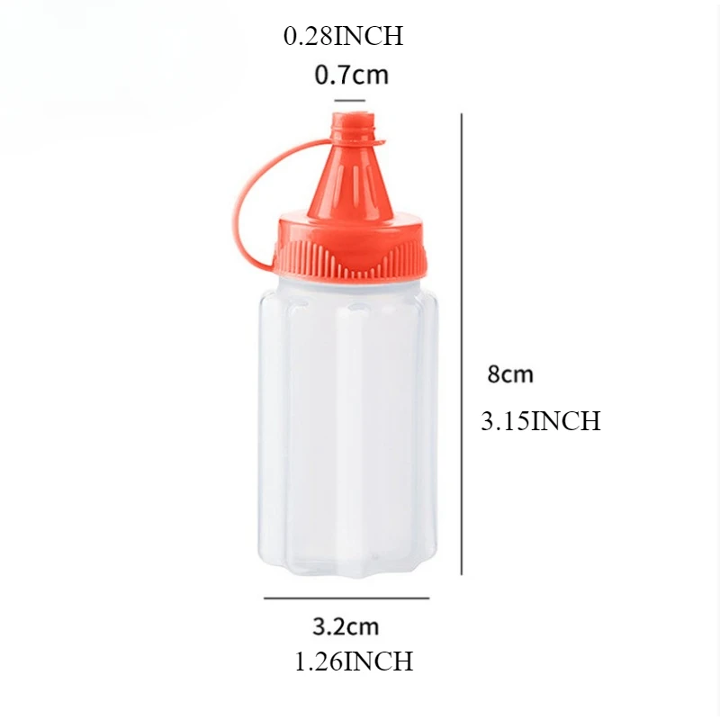 4pc Camping Kitchen PE Sauce Seasoning Squeeze Bottle Oil Bottling Bottle BBQ Jam Picnic Lunch Box Salad Dressing Travel Outdoor