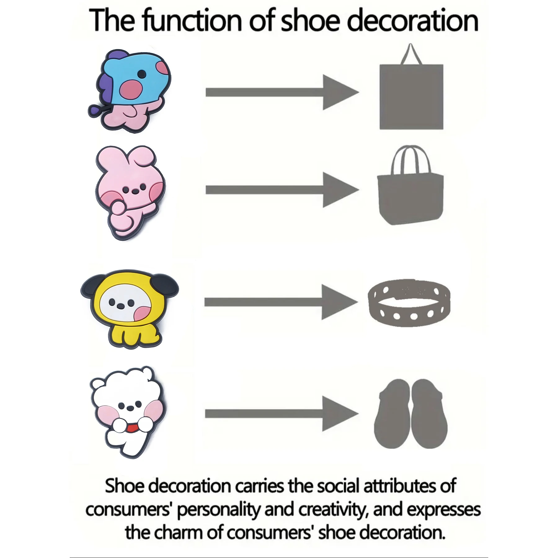 16-100pcs Hot Toys Pop Cartoon Shoe Charms Lovely Shoe Buckles DIY Decorations for Sandals & Beach Bags Fashion PVC Accessories