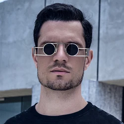 Round Punk Sunglasses For Men Fashion Glasses Steampunk Sunglasses Women Retro Shades Vasos Decorativos Gafas De Sol Zonnebril