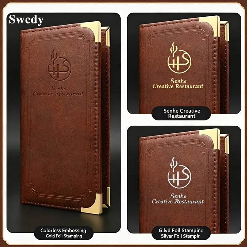 3 Pieces PU Leather Cash Register Folder Restaurant Check Presenter Table Menu Sign Holder Bill Check Receipt Holder